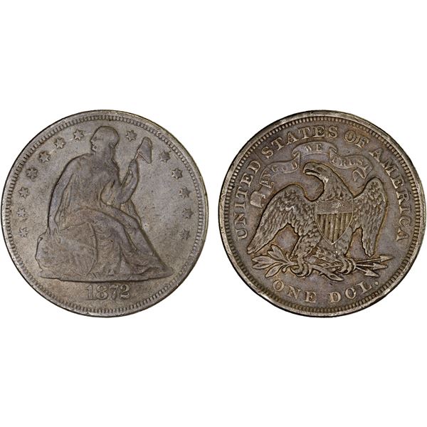 UNITED STATES: AR dollar, 1872, Choice VF