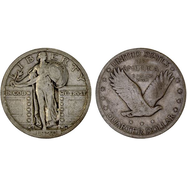 UNITED STATES: AR quarter, 1920-D, Fine