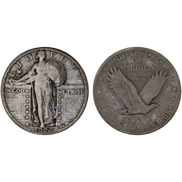 UNITED STATES: AR quarter, 1927-S, Fine