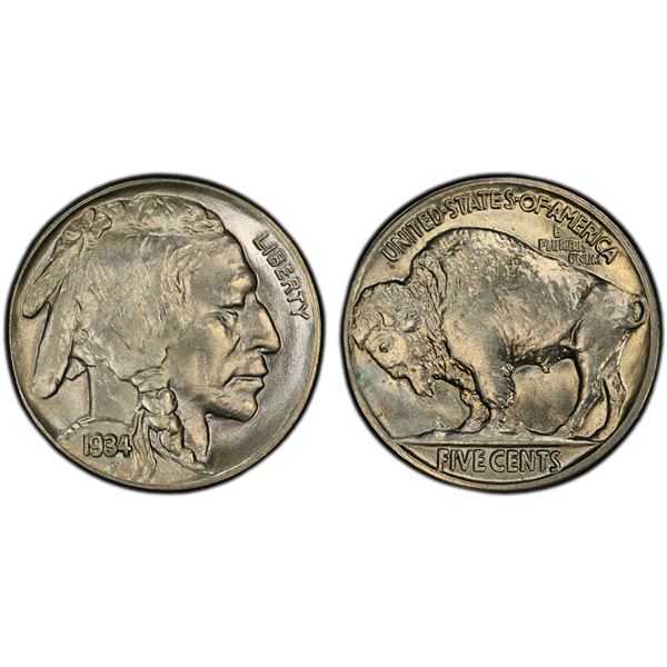 UNITED STATES: 5 cents, 1934, PCGS MS65