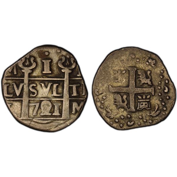 VENEZUELA: Caracas / Republican, AR real / macuquina (3.24g), "721" (1812-21), PCGS VF25