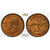 Image 1 : AUSTRALIA: George VI, 1936-1952, AE 1/2 penny, 1941(m), PCGS MS64 RB