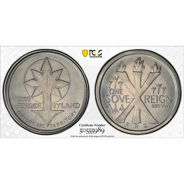 ANTARCTICA: Enderbyland, 1 sovereign, 1990, PCGS Specimen 65