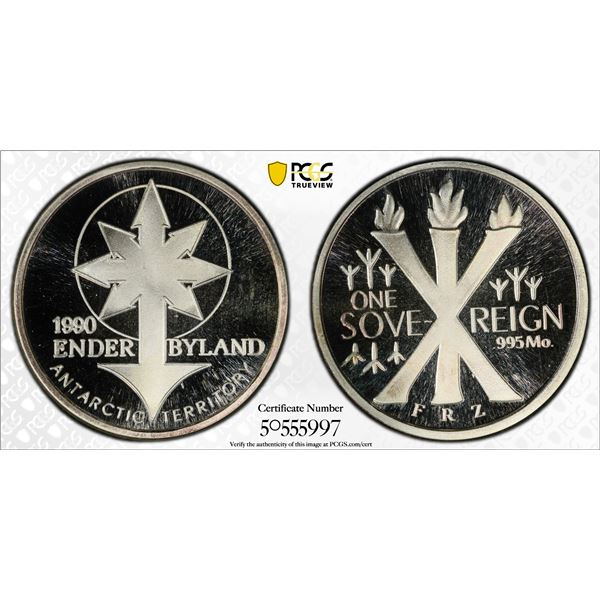 ANTARCTICA: Enderbyland, 1 sovereign, 1990, PCGS Specimen 69