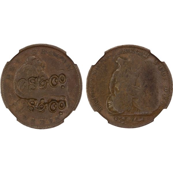 CEYLON: CS & Co (George Steuart & Co.), 6 pence, NGC VF35 BN