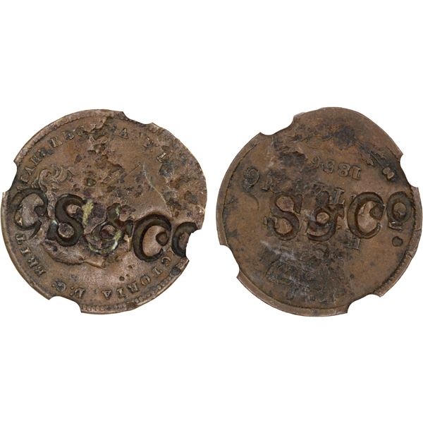 CEYLON: CS & Co (George Steuart & Co.), 4.5 pence, NGC VF30 BN