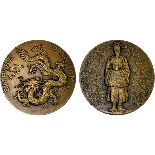 FRENCH INDOCHINA: AE medal (107.28g), ND (1931), Choice XF