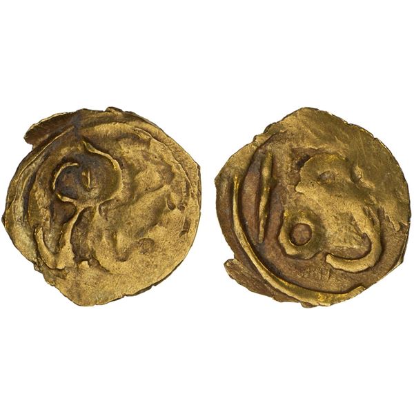 INDONESIA: SAMUDRA-PASAI: Uncertain Ruler, ca. 13th century, AV 1/4 kupang (0.14g), XF