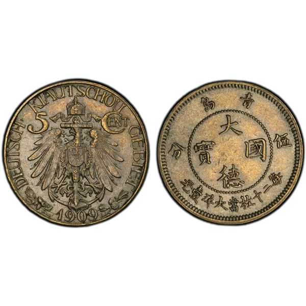 KIAUCHAU: Wilhelm II, 1898-1914, 5 cents, 1909, PCGS MS62
