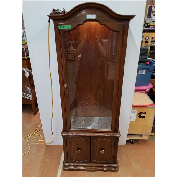 * Baetz Lighted Wooden Display Cabinet with 3 Glass Shelves - Pickup Only