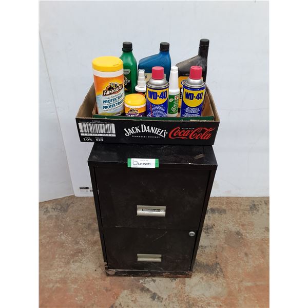 * Steel Works File Cabinet (No Key) with Assorted Chemicals - As is - 18x14.5x24.5" - Pickup Only
