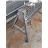 Image 2 : ** (2) Vintage Metal Foldable Sawhorses - Stand 28.5" High - Pickup Only