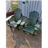 Image 1 : ** (2) Adult Size Wooden Adirondack Lounge Chairs - Pickup Only