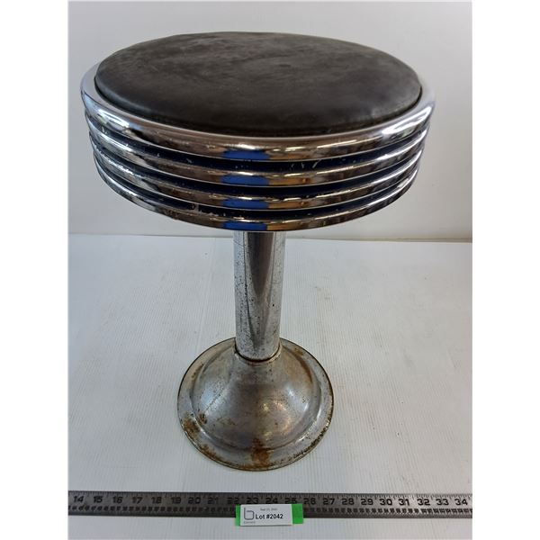 * Vintage Metal Base Stool with Soft Seat - 20" High x 12" Dia - PICK UP
