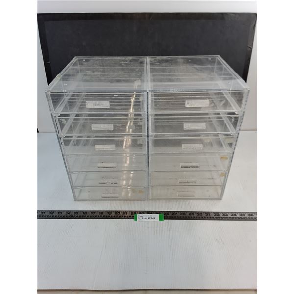 Clear Plastic 12-Drawer Parts/Crafts Storage - 19x13x15" - PICK UP ONLY