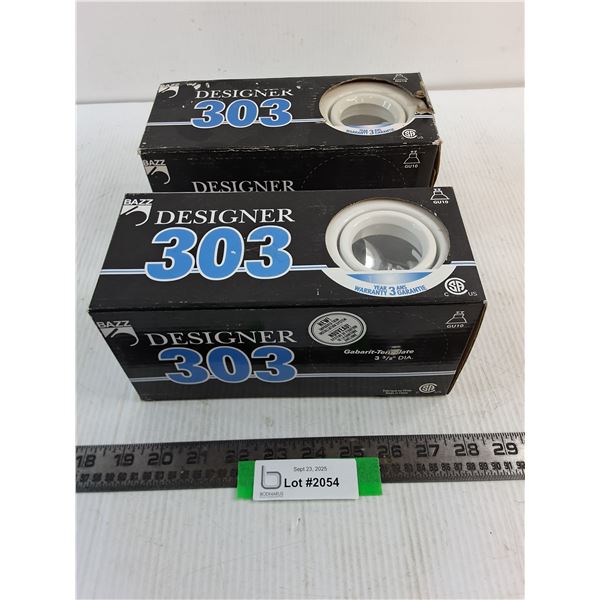 (2) Bazz Designer 303 Light Fixtures - Appears NOS