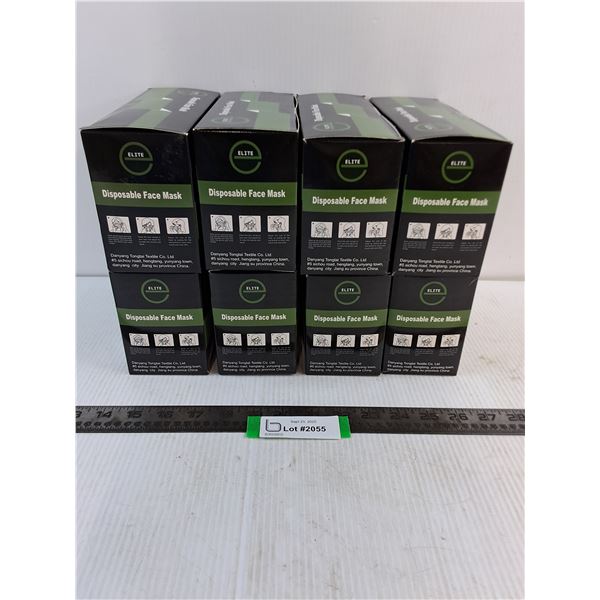 (8) Elite 50-Piece Disposable Face Masks - Sealed (NOS)