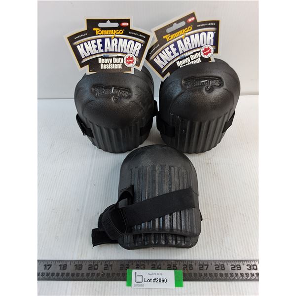 (3) Pairs of "Tommyco Heavy Duty Knee Armor" Knee Pads - Unused