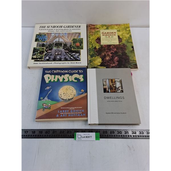 (4) Books (Gardening, Home, Physics)