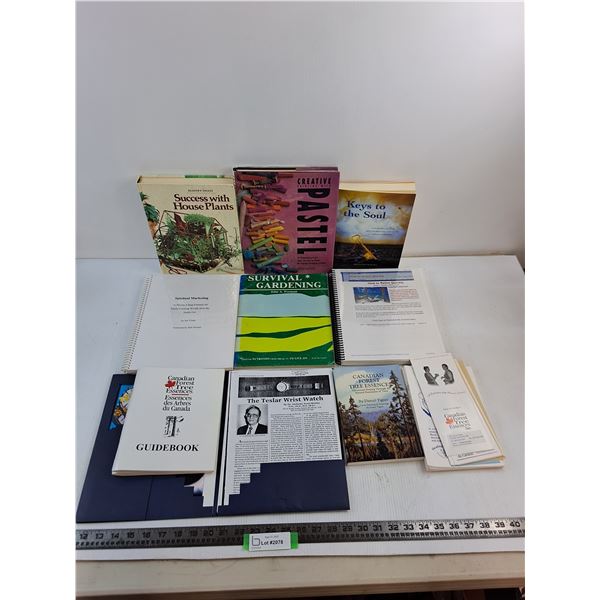 (15 ) Books/Folders (Gardening, Art, Spiritual, Tree Essences)