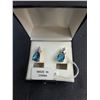 Image 3 : Blue Stone Ring (Size 7) & Earring Set