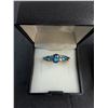 Image 2 : Blue Stone Ring (Size 7) & Earring Set