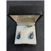 Image 3 : Blue Stone Ring (Size 7) & Earring Set