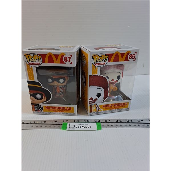 (2) Funko POP!: Ronald McDonald & Hamburglar