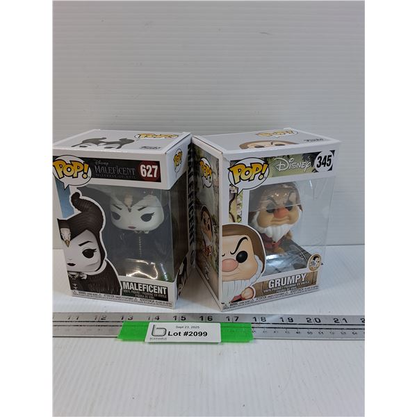 (2) Funko POP!: Maleficent & Grumpy