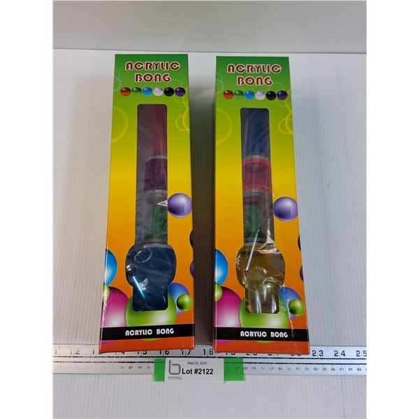 (2) Paraphernalia Smoking Acrylic Bong