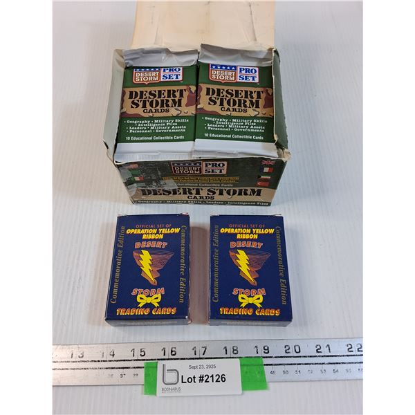 Dessert Storm 1991 Collector Cards Set & (2) Operations Yellow Ribbon Desert Storm Trading Cards