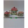 Image 1 : Cottage Tea Set: Tea Pot, Sugar & Creamer - Made in China