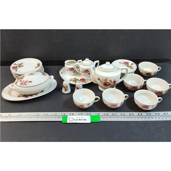 Miniature Roses Tea & Dessert Set - Made in Japan