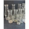 Image 2 : (12) Vintage Milk Glass Bottles - Assorted Sizes & Cardboard Milk Stopper Caps
