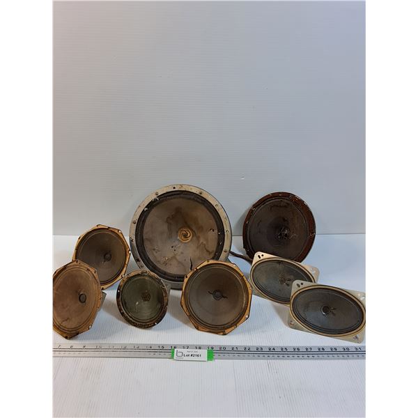 (8) Vintage Vehicle Speakers, Some Wear - As Is - Assorted