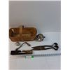 Image 1 : Basket w/ Wooden Clothes Line Tensioner, Crank, Headlight, Shears