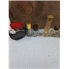 Image 2 : Wooden Crate w/Miniature Perfumes (Empty, Still Has Smell) Javex Brown Glass Jug