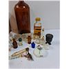 Image 5 : Wooden Crate w/Miniature Perfumes (Empty, Still Has Smell) Javex Brown Glass Jug