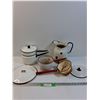 Image 1 : Enamel Ware Pots & Lids & Water Pitcher - Some Wear As Pictured