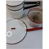 Image 3 : Enamel Ware Pots & Lids & Water Pitcher - Some Wear As Pictured