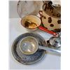 Image 2 : Enamel Ware Pots & Lids & Pie Plates, Stainless Steel Teapot w/Sugar & Creamer Set