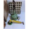 Image 3 : Coleman Oil Lantern Model 168K, Vintage Pesticid Sprayer, Wooden Barrel Lid (As Is), Egg Cartons, Wo