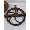 Image 3 : (2) Pulleys - Assorted Sizes, Metal Milk Jug Lid - Some Wear - PICK UP