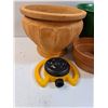 Image 2 : (4) Planters - Assorted Sizes, Water Sprinkler