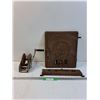 Image 1 : Waterbury Cast Iron Stove Door & Grate - 14" x 16"  & Trailer Crank - As Is - PICK UP