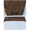 Image 3 : Waterbury Cast Iron Stove Door & Grate - 14" x 16"  & Trailer Crank - As Is - PICK UP