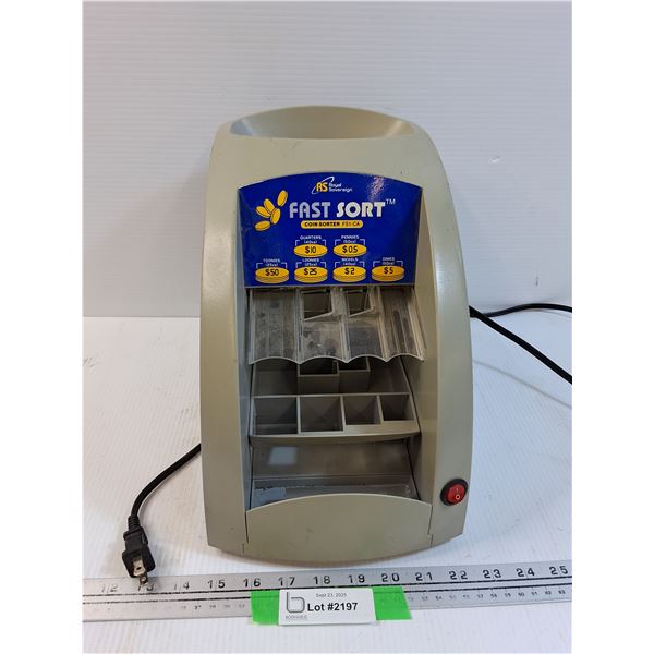 Fast Sort Brand Electric Coin Sorter - Powers On, Has a Click Sound