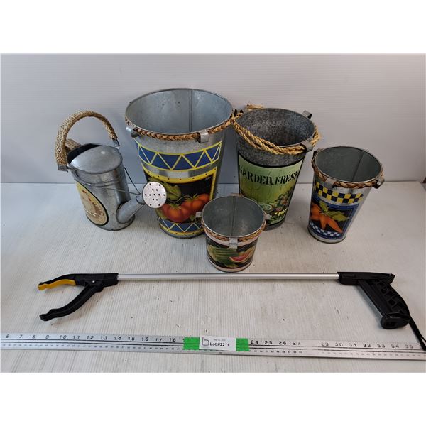 Galvanized Watering Can, Planters, Grabber - PICK UP