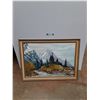 Image 1 : *Framed Rocky Mountains View Wall Art Painting 38" x 29",  Cannot Ship
