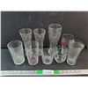 Image 1 : (9) Various Glasses - Beer, Whiskey, Coca Cola